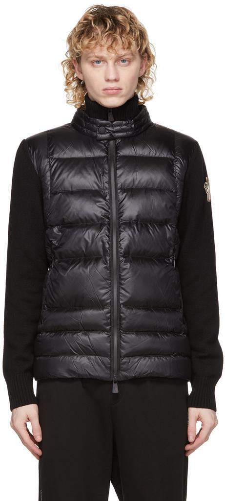商品Moncler|Black Down Padded Cardigan Jacket,价格¥7491,第1张图片