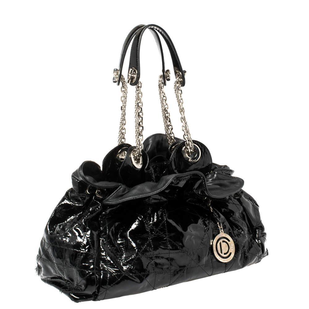 商品[二手商品] Dior|Dior Black Cannage Patent Leather Le Trente Hobo,价格¥2963,第5张图片详细描述