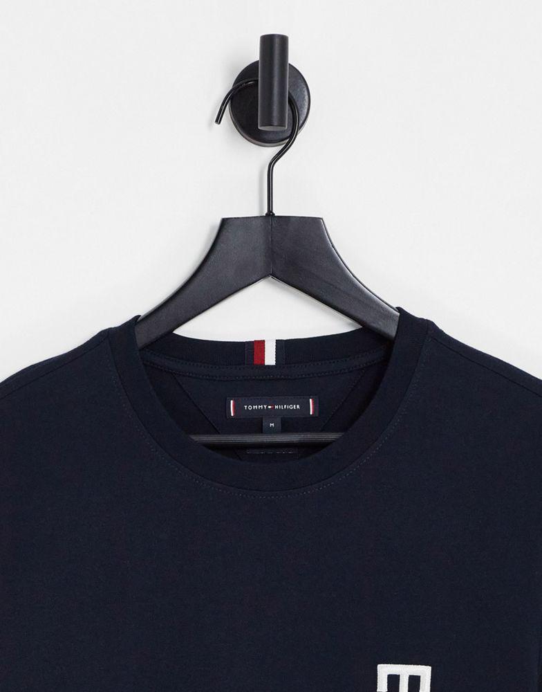 Tommy Hilfiger essential monogram logo t-shirt in navy商品第3张图片规格展示