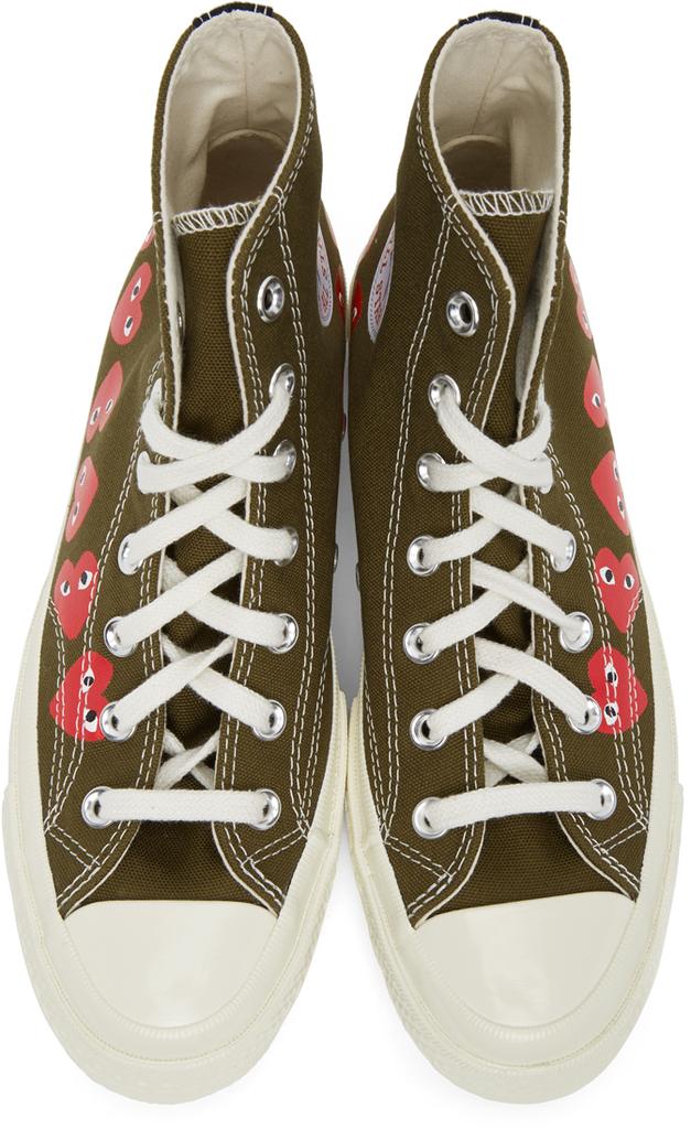 Khaki Converse Edition Multiple Hearts Chuck 70 High Sneakers商品第5张图片规格展示