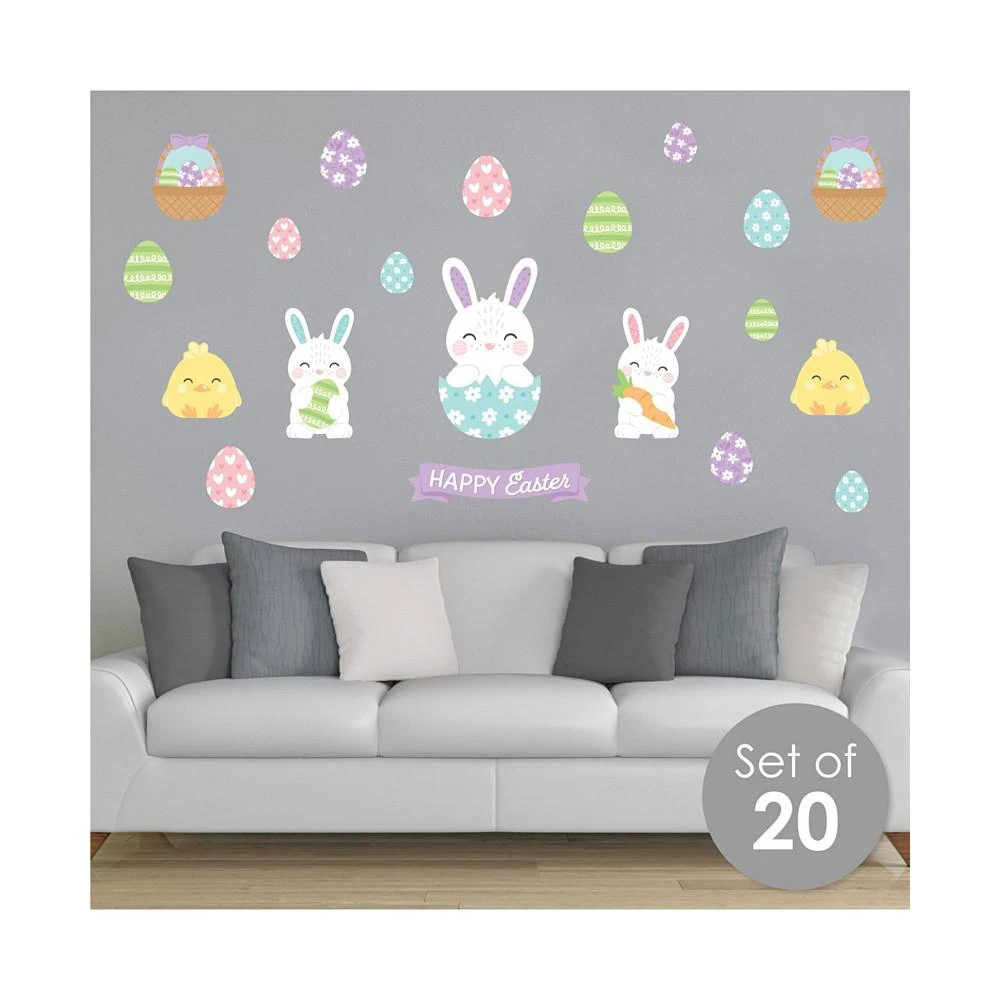 商品Big Dot of Happiness|Spring Easter Bunny Peel & Stick Nursery & Home Vinyl Stickers Wall Decals 20 Ct,价格¥261,第2张图片详细描述