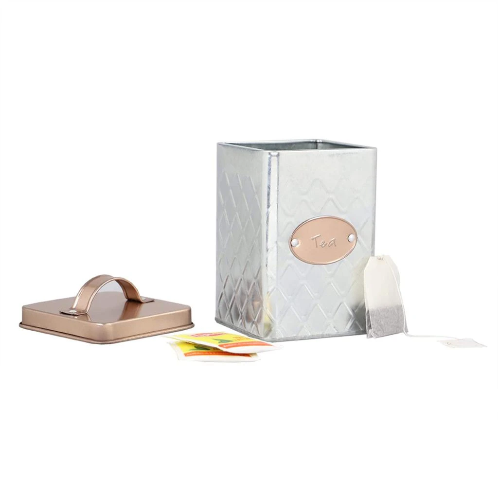 商品Home Basics|Home Basics Arbor 4 Piece Tin Counter Storage, Silver,价格¥218,第5张图片详细描述