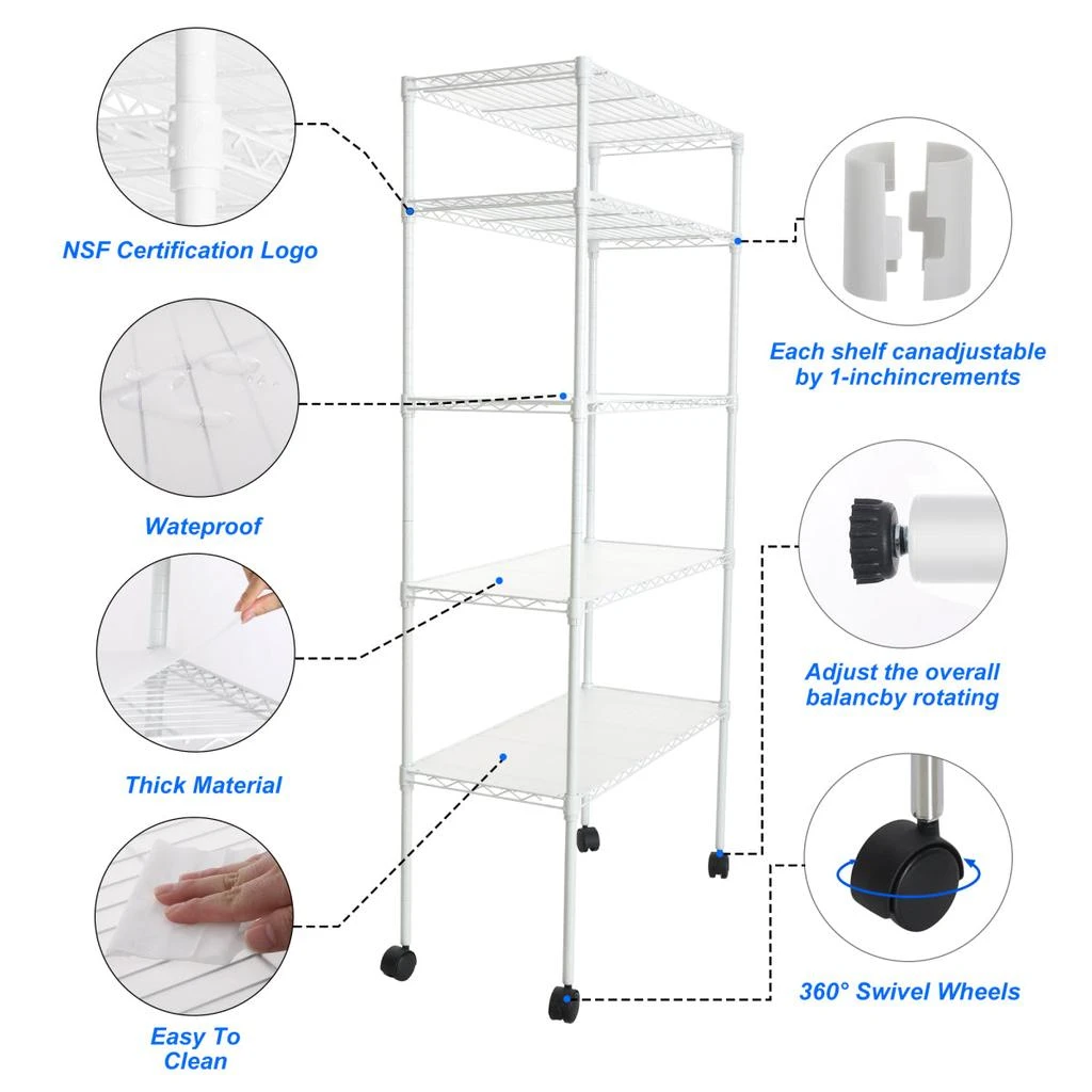 商品Simplie Fun|5 Tier Shelf Wire Shelving Unit,价格¥1294,第4张图片详细描述