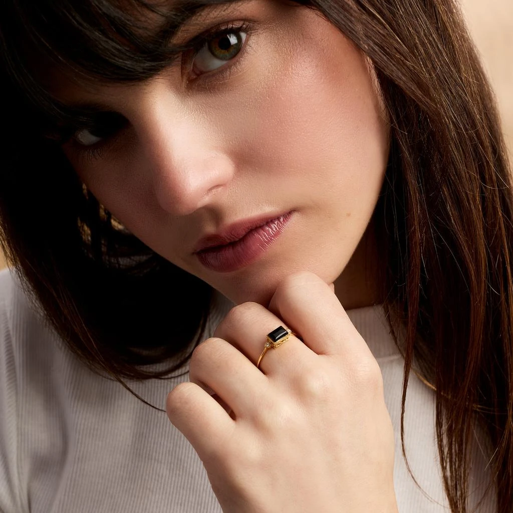 商品Ross-Simons|Ross-Simons Black Onyx Ring in 14kt Yellow Gold,价格¥1712,第2张图片详细描述