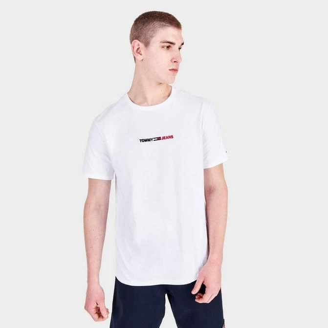 商品Tommy Hilfiger|Men's Tommy Jeans Linear Logo Short-Sleeve T-Shirt,价格¥295,第1张图片