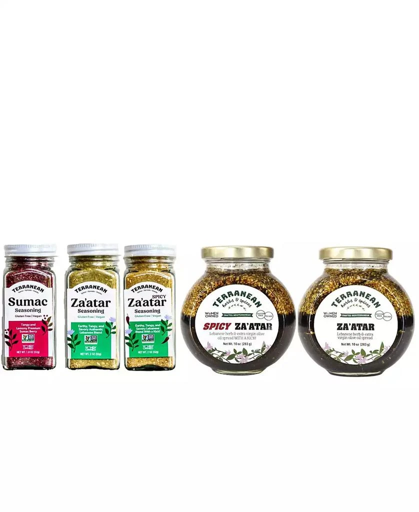 商品Terranean Herbs & Spices|Terranean Herbs Spices Gourmet Za'atar Lovers Gift Set, 5 Piece,价格¥376,第1张图片