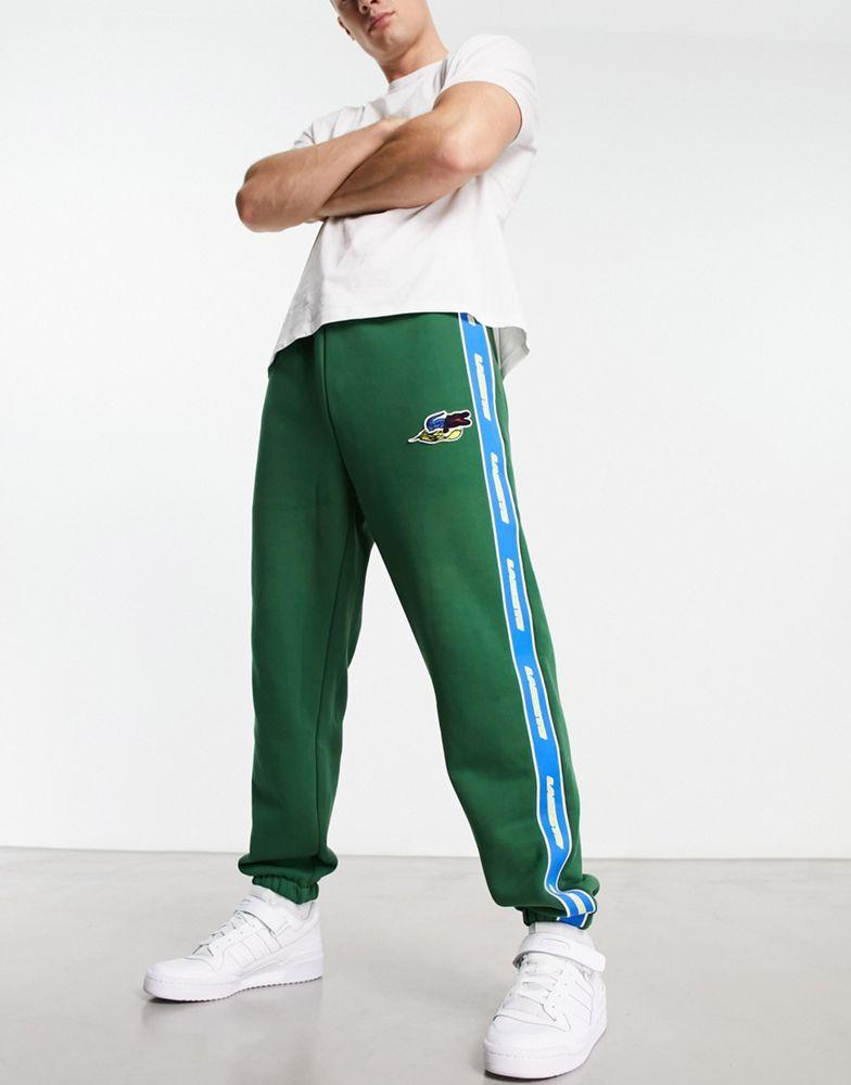 商品Lacoste|Lacoste Holiday large logo joggers in white,价格¥1395,第1张图片