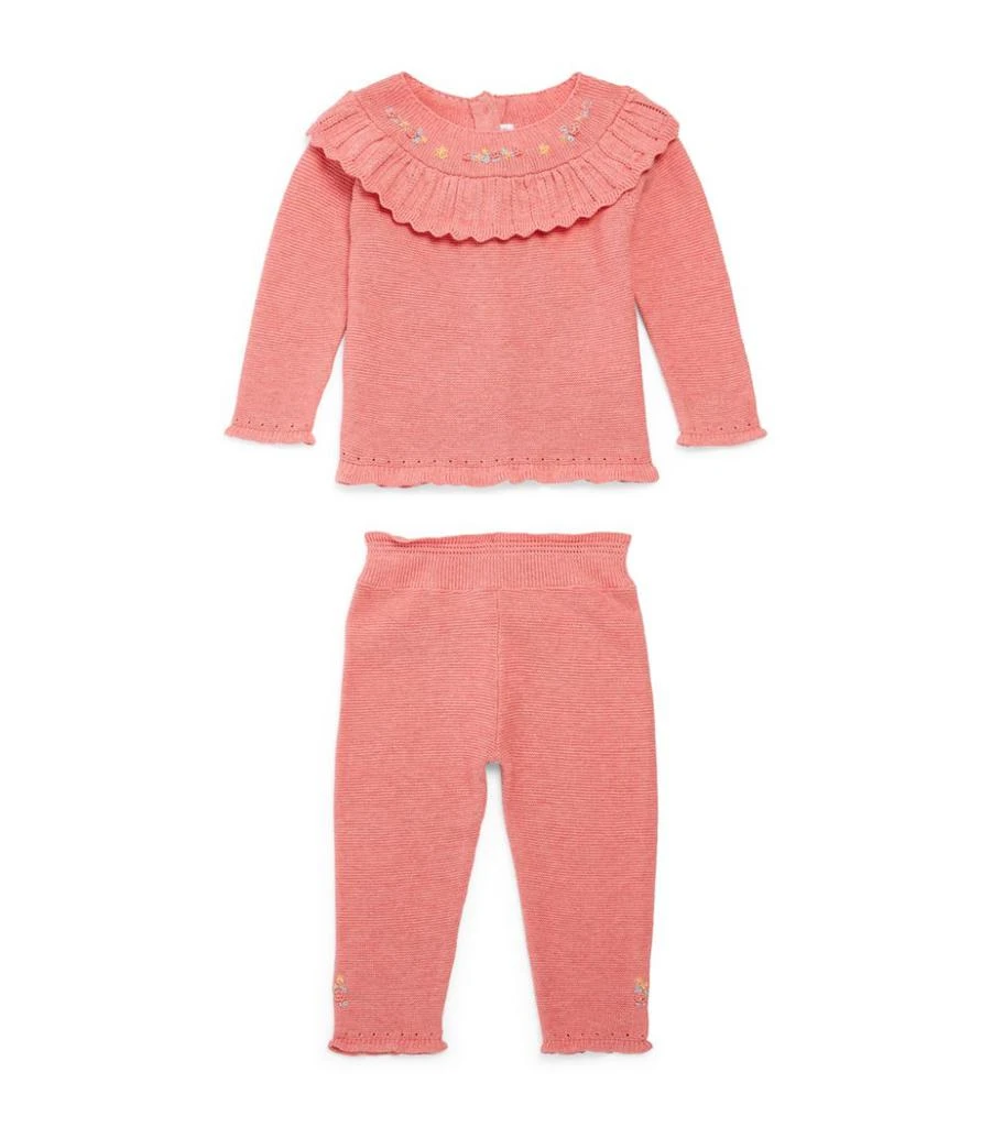 商品Tartine et Chocolat|Embroidered Knit Sweater and Leggings Set (0-12 Months),价格¥992,第1张图片