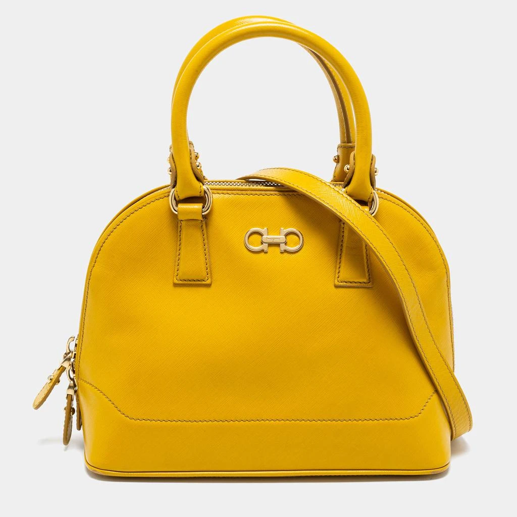 商品[二手商品] Salvatore Ferragamo|Salvatore Ferragamo Yellow Saffiano Leather Darina Satchel,价格¥2470,第1张图片