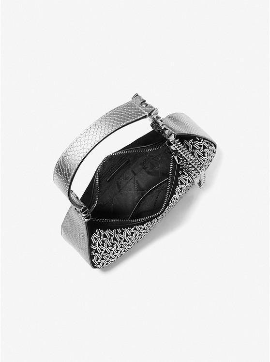 商品Michael Kors|Piper Small Crystal Logo Suede Shoulder Bag,价格¥2862,第4张图片详细描述