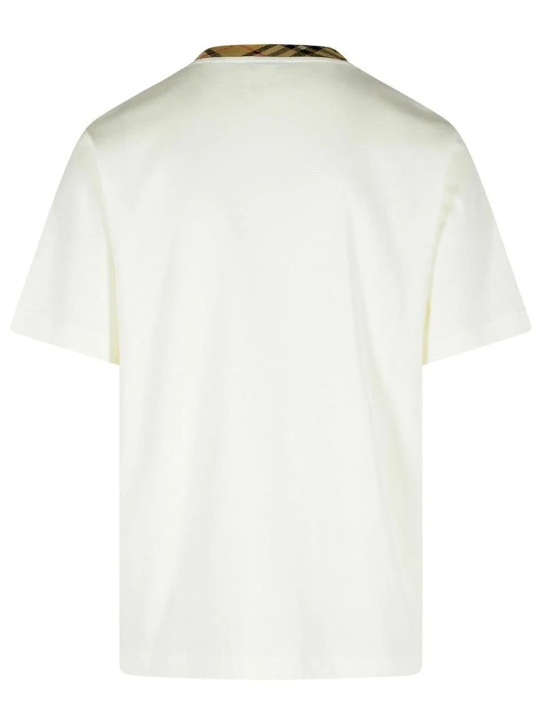 商品Burberry|'Ryan In Cotone Bianca Con Finiture 'Check' T-Shirt,价格¥3043,第3张图片详细描述