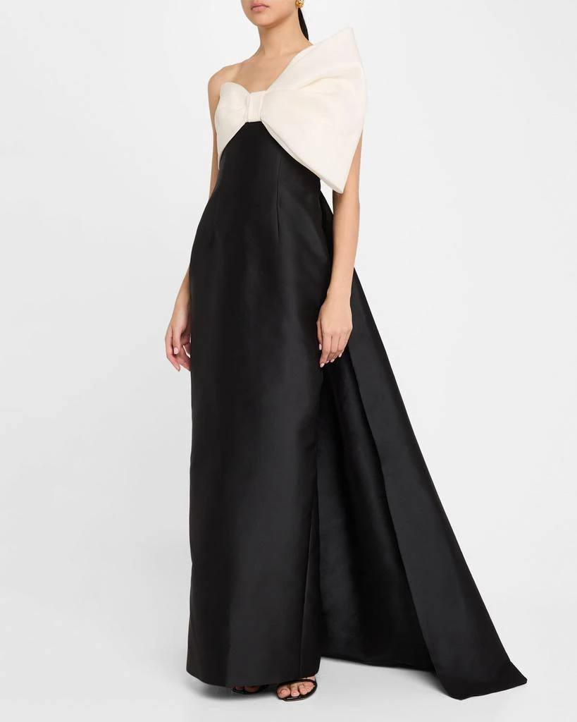 商品Monique Lhuillier|Asymmetric Draped Strapless Bow Column Gown,价格¥38564,第4张图片详细描述