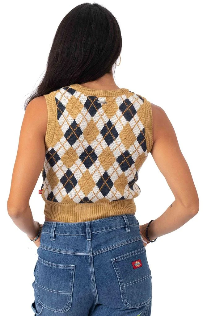 商品DICKIES|V-Neck Sweater Vest - Ginger Cream Argyle,价格¥153,第3张图片详细描述