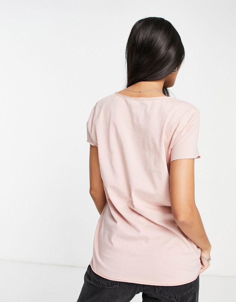 AllSaints Emelyn tonic v-neck t-shirt in dusty pink商品第2张图片规格展示