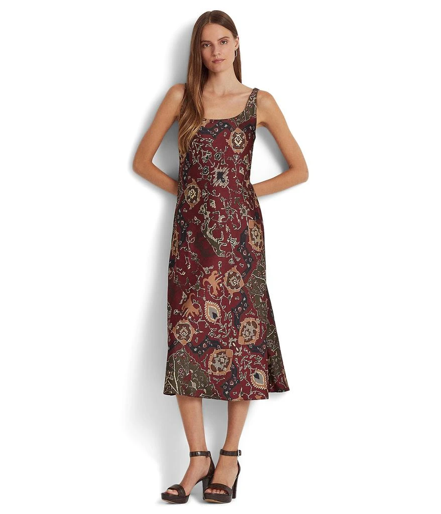 商品Ralph Lauren|Print Satin Sleeveless Dress,价格¥1383,第1张图片