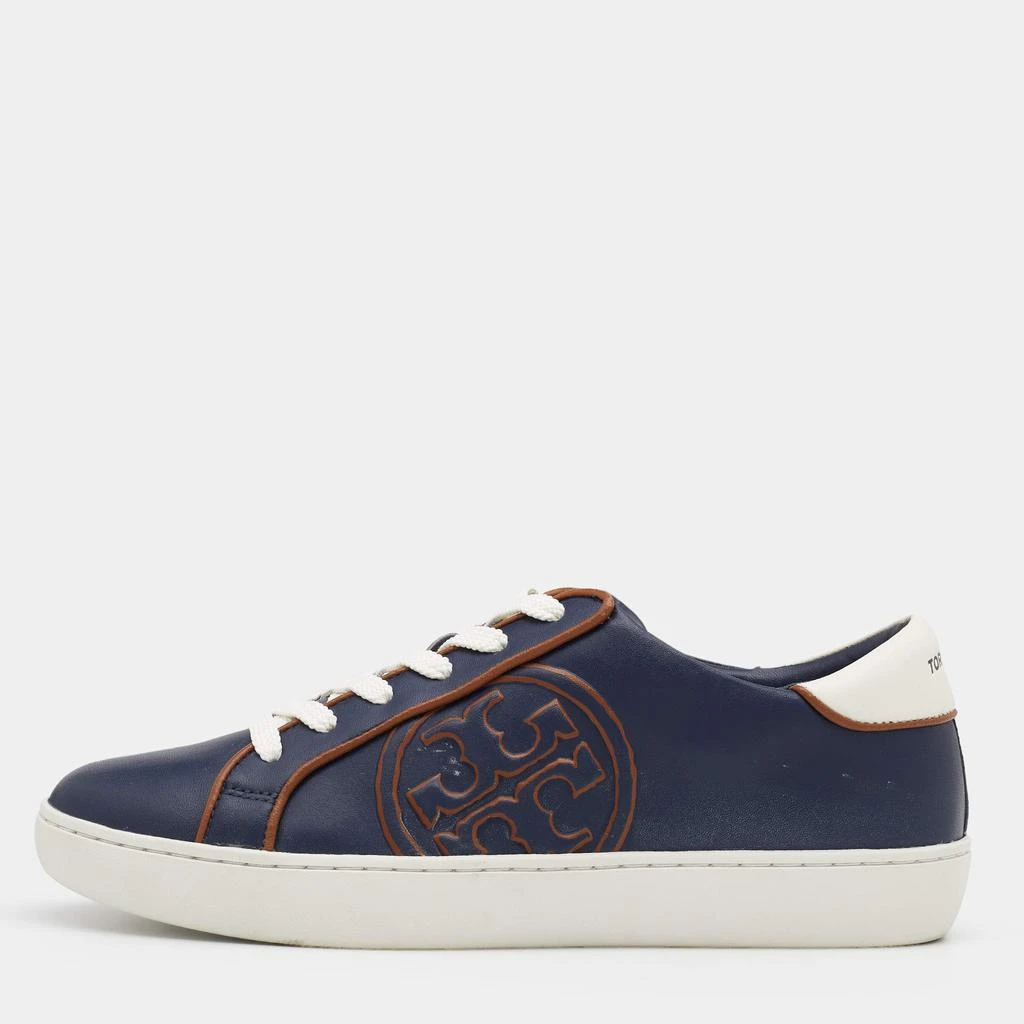 商品[二手商品] Tory Burch|Tory Burch Navy Blue Leather Chance Low Top Sneakers Size 37.5,价格¥899,第1张图片