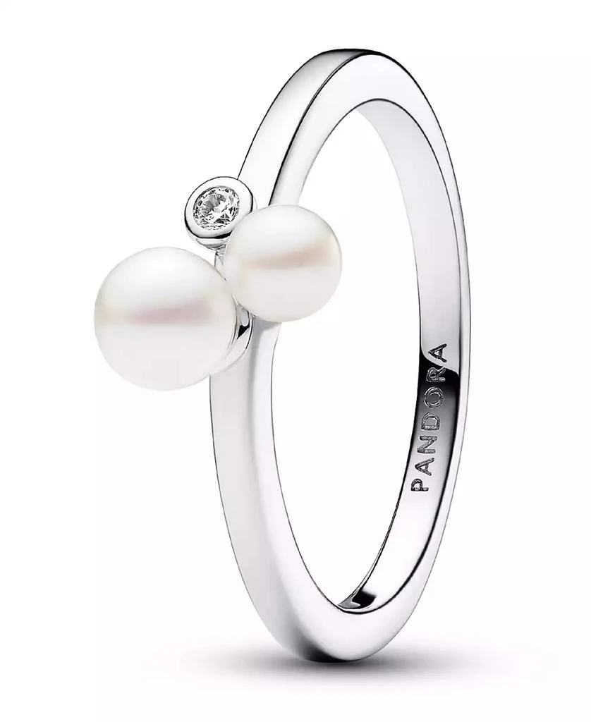 商品PANDORA|Sterling Silver Timeless Duo Treated Freshwater Cultured Pearls Ring,价格¥733,第2张图片详细描述