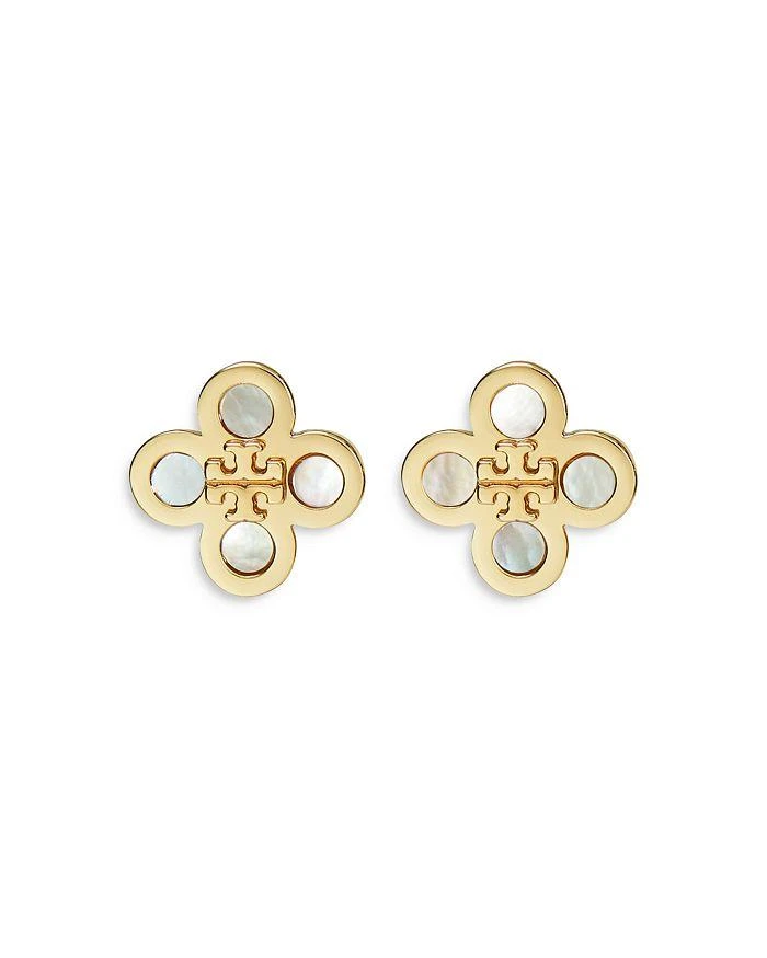 商品Tory Burch|Kira Mother Of Pearl Clover Stud Earrings in Gold Tone,价格¥664,第1张图片