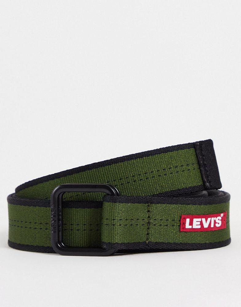 Levi's web belt with baby boxtab logo in green商品第1张图片规格展示