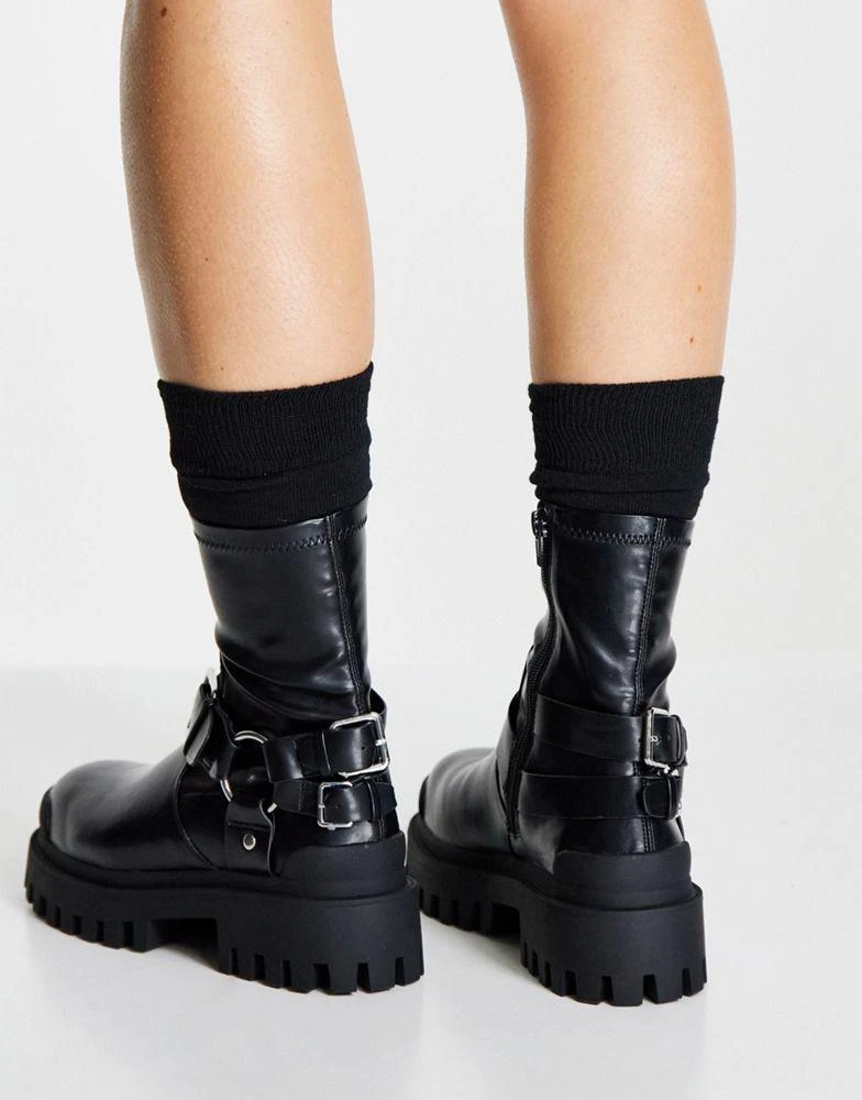 商品ASOS|ASOS DESIGN Almighty harness boots in black,价格¥229,第3张图片详细描述