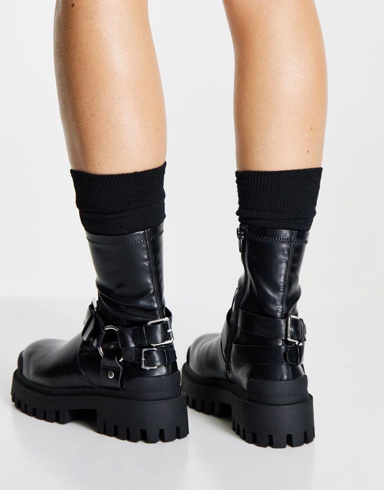 商品ASOS|ASOS DESIGN Almighty harness boots in black,价格¥203,第5张图片详细描述
