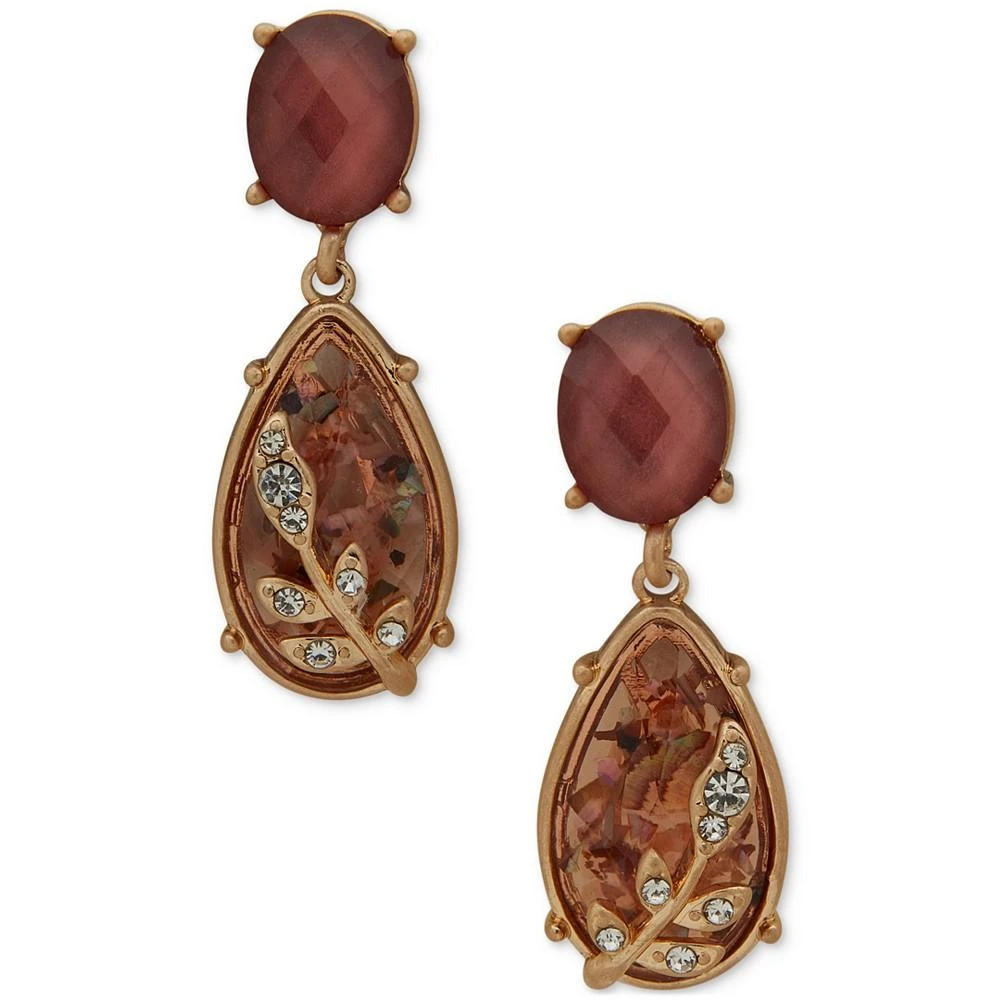 商品Lonna & Lilly|Gold-Tone Pavé Leaf & Stone Drop Earrings,价格¥107,第1张图片