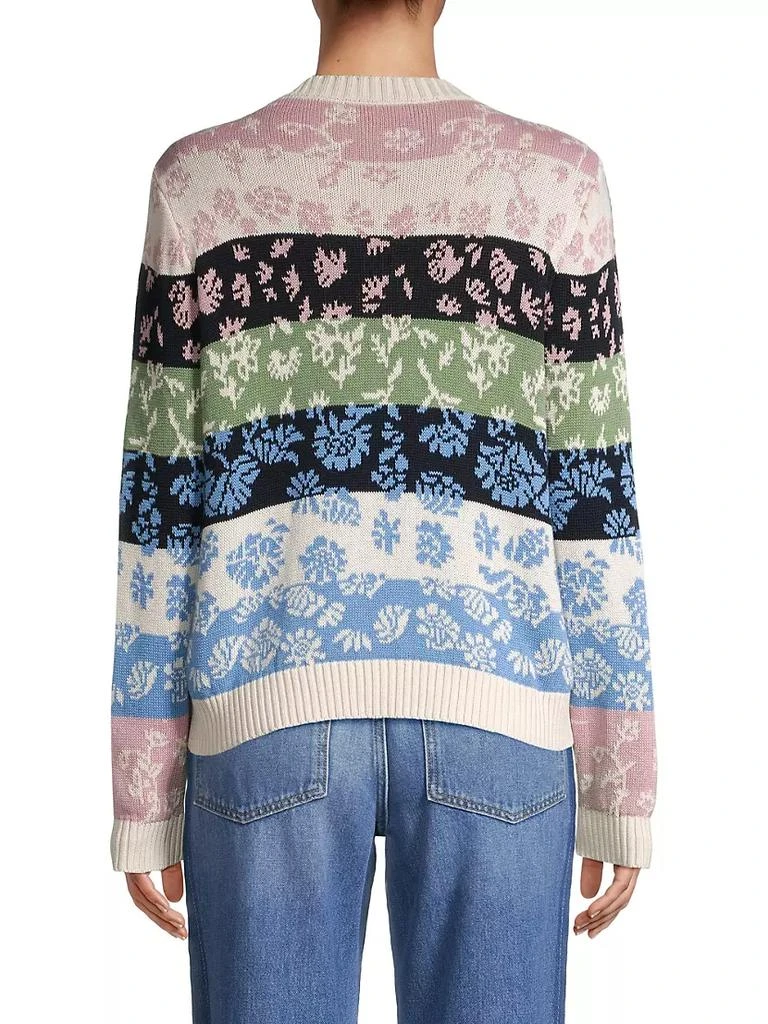 商品Weekend Max Mara|Fleres Floral Striped Cotton Sweater,价格¥2050,第5张图片详细描述