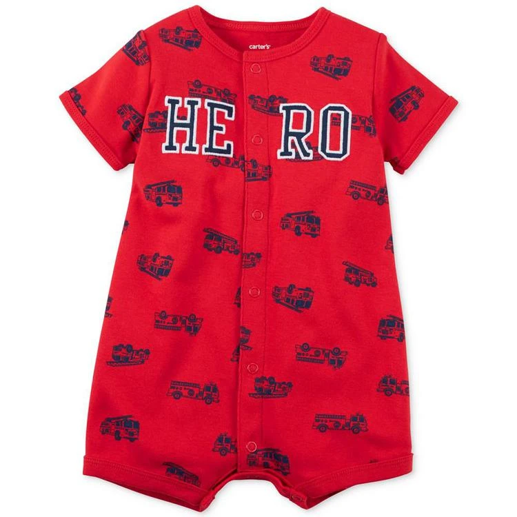 商品Carter's|Firetruck-Print Cotton Romper, Baby Boys,价格¥31,第1张图片