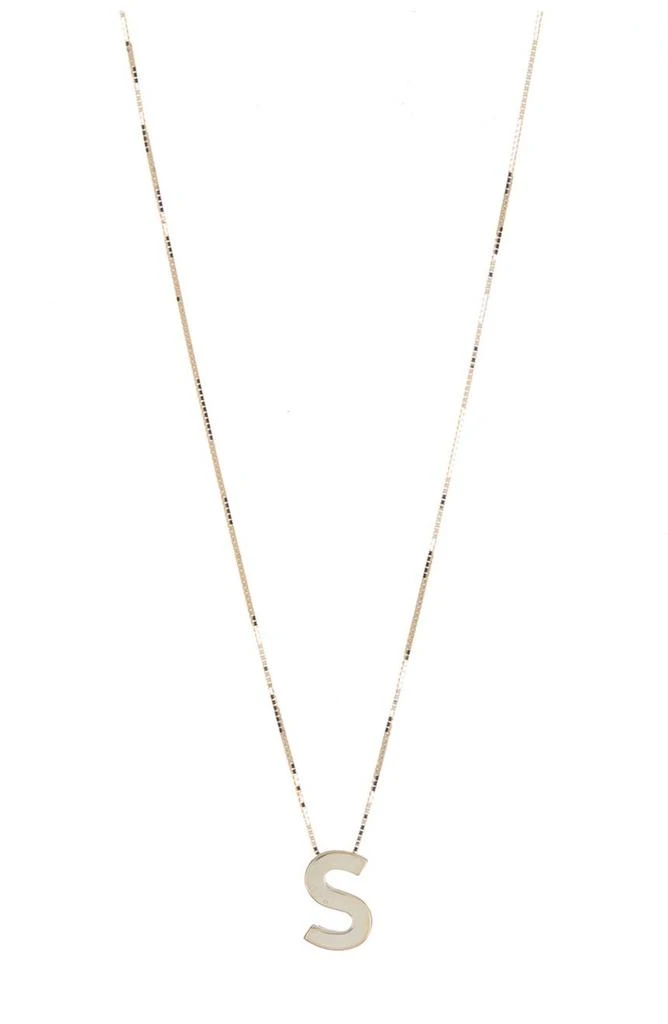 14K Yellow Gold Block Letter Initial Pendant Necklace - Multiple Letters Available 商品