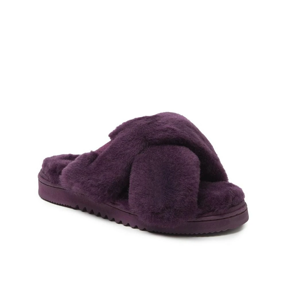 Women's New Castle Genuine Shearling Cross Band Slides 商品