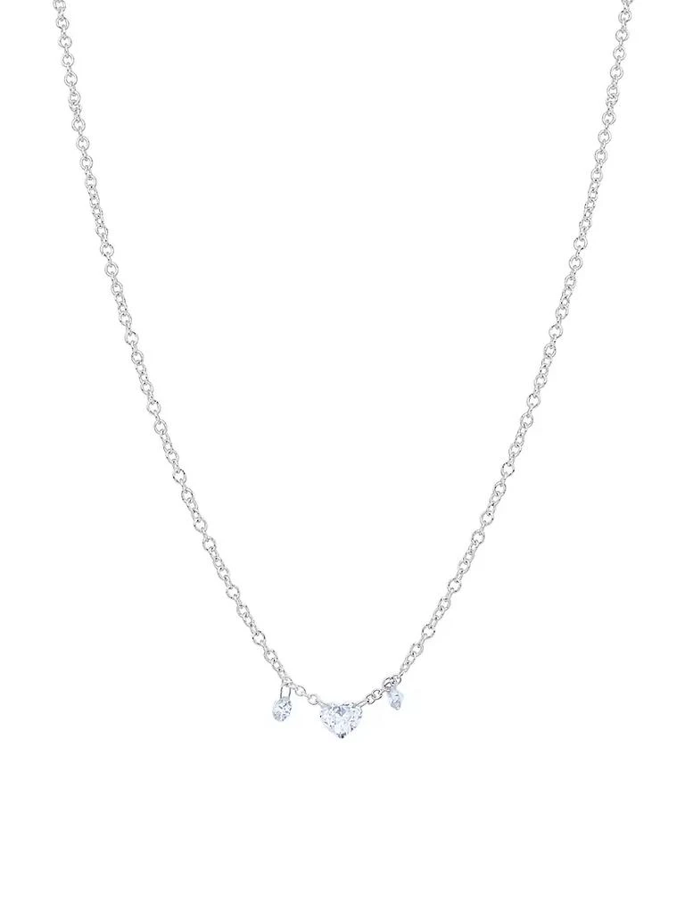 商品Meira T|14K White Gold &amp; 0.36 TCW Diamond Heart Necklace,价格¥9697,第1张图片