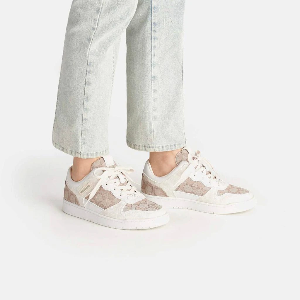 商品Coach|Coach C201 Basket Logo-Jacquard and Leather Trainers,价格¥2374,第2张图片详细描述