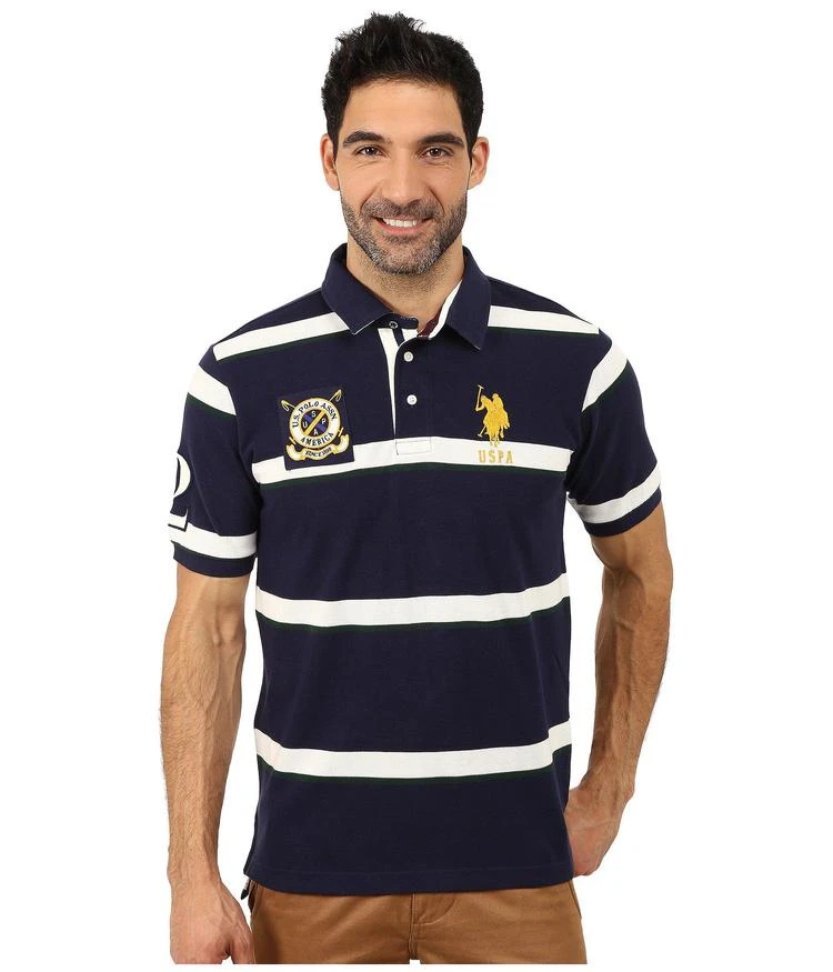 商品U.S. POLO ASSN.|Tri Color Stripe Pique Polo,价格¥295,第1张图片