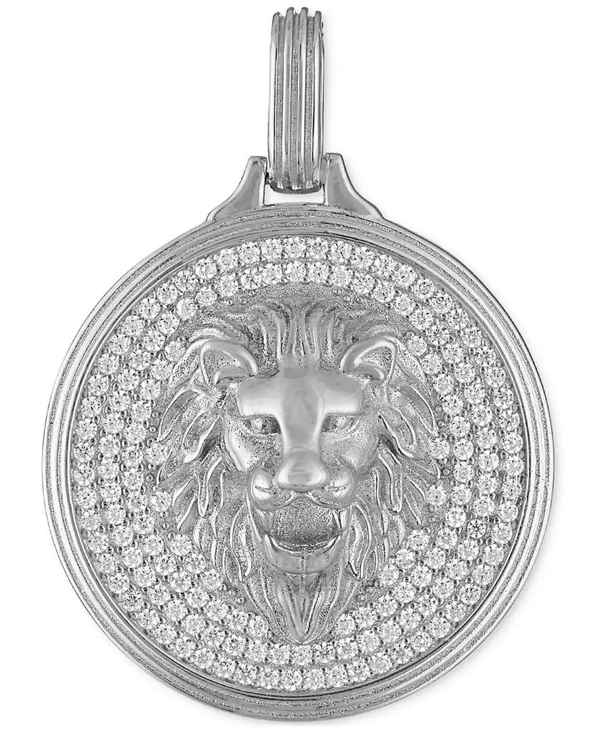 商品Esquire Men's Jewelry|Cubic Zirconia Lion Pendant in Sterling Silver, Created for Macy's,价格¥1076,第1张图片