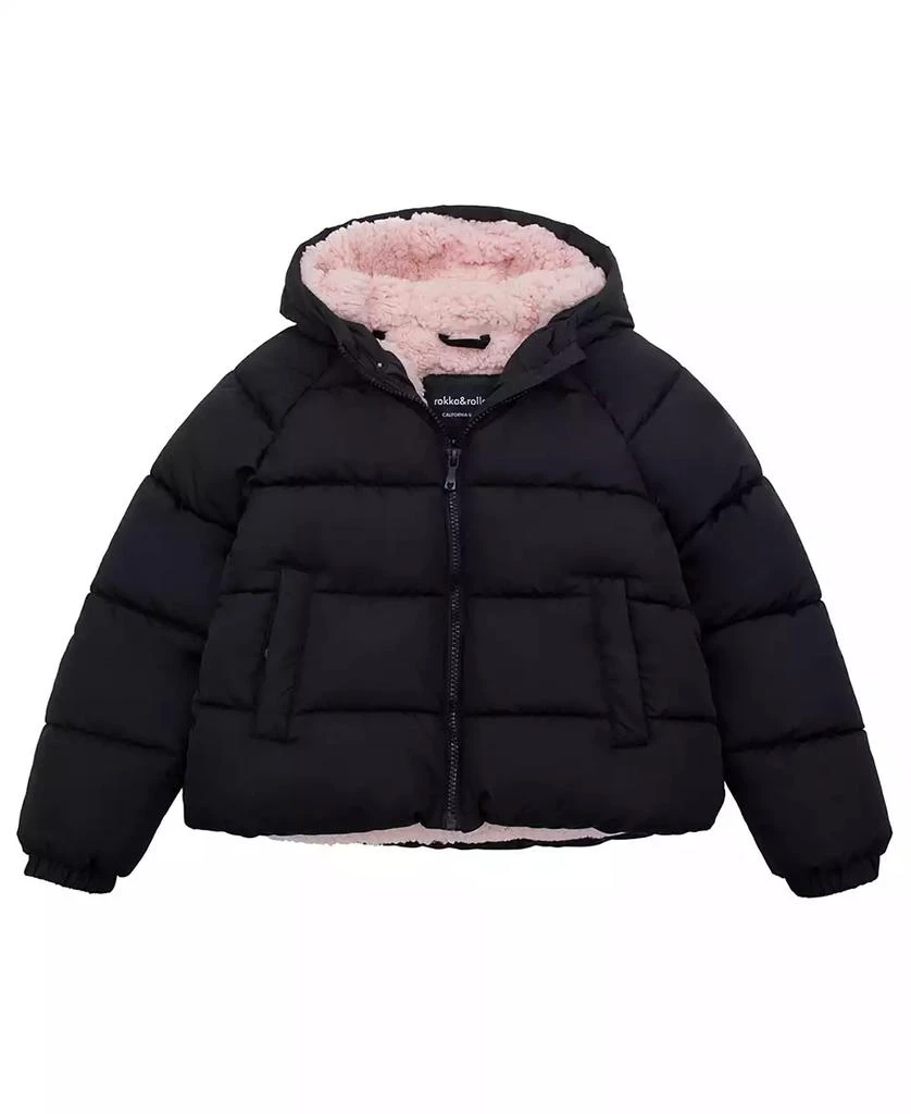 商品Rokka&Rolla|Girls Heavyweight Puffer Jacket Sherpa Lined Bubble Coat,价格¥370,第1张图片