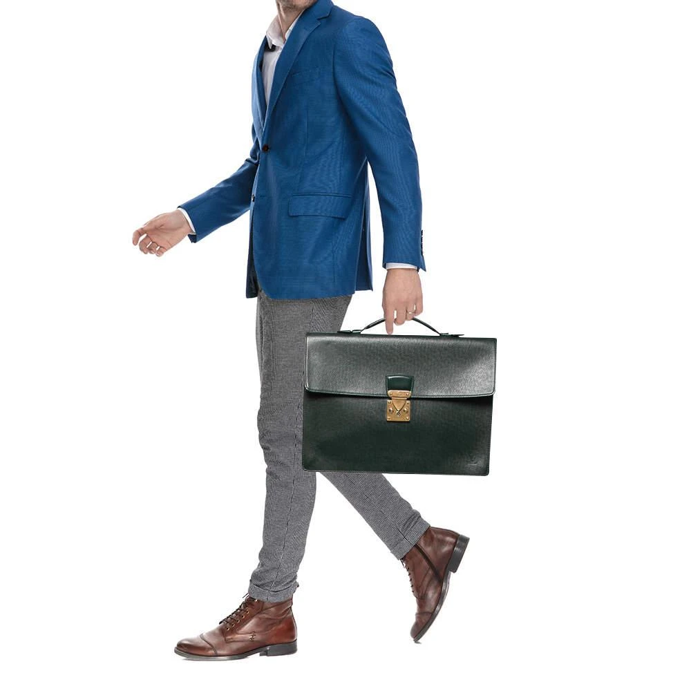 商品[二手商品] Louis Vuitton|Louis Vuitton Episea Taiga Leather Serviette Kourad Briefcase,价格¥4835,第2张图片详细描述