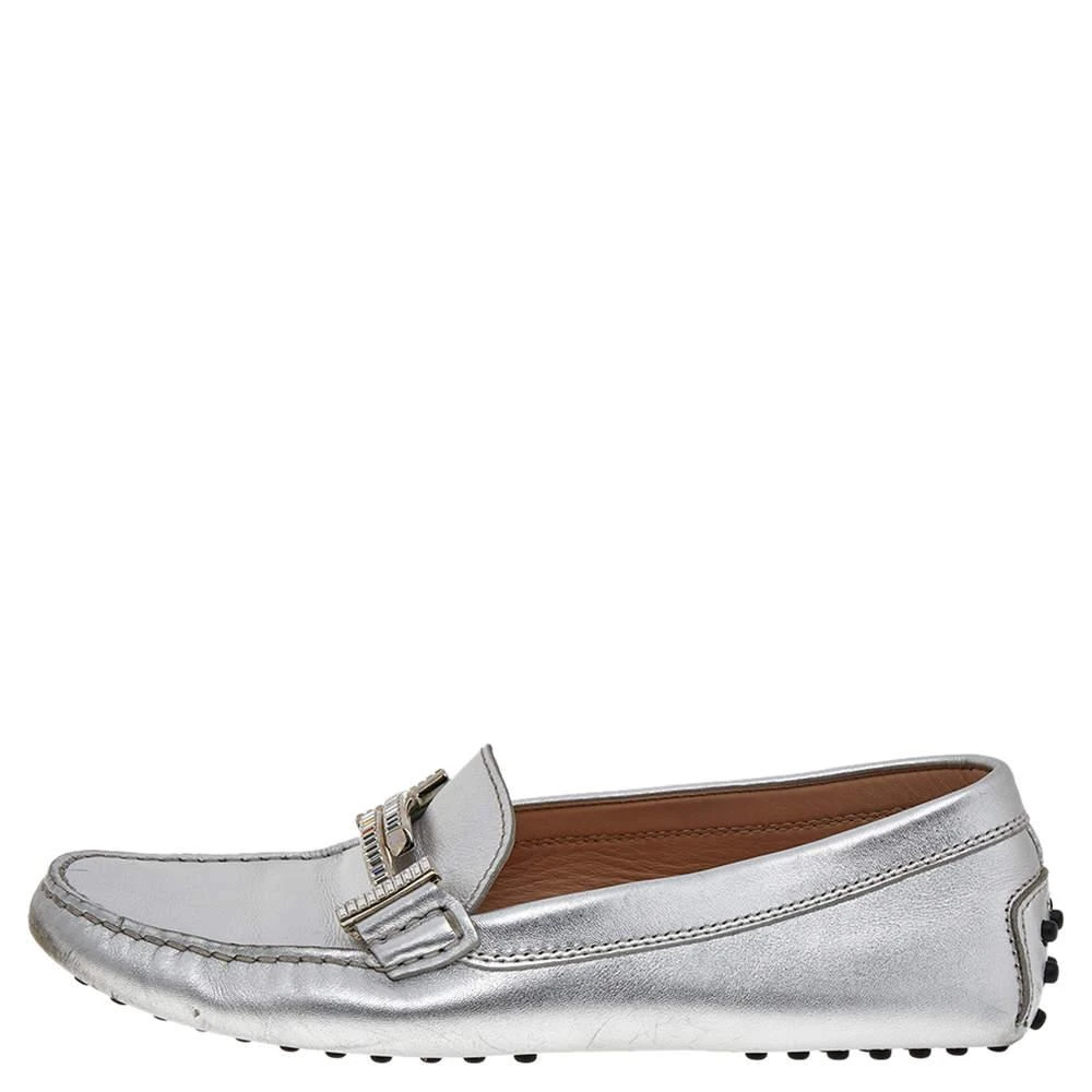 商品[二手商品] Tod's|Tod's Silver Leather Slip on Loafers Size 36,价格¥932,第2张图片详细描述