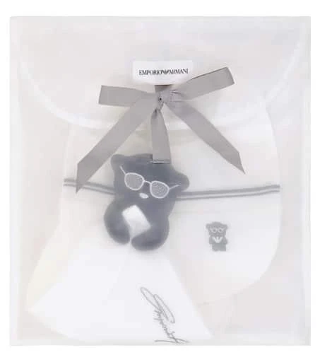 商品Emporio Armani|婴幼儿 — 棉质混纺围兜与奶嘴套装,价格¥677,第4张图片详细描述