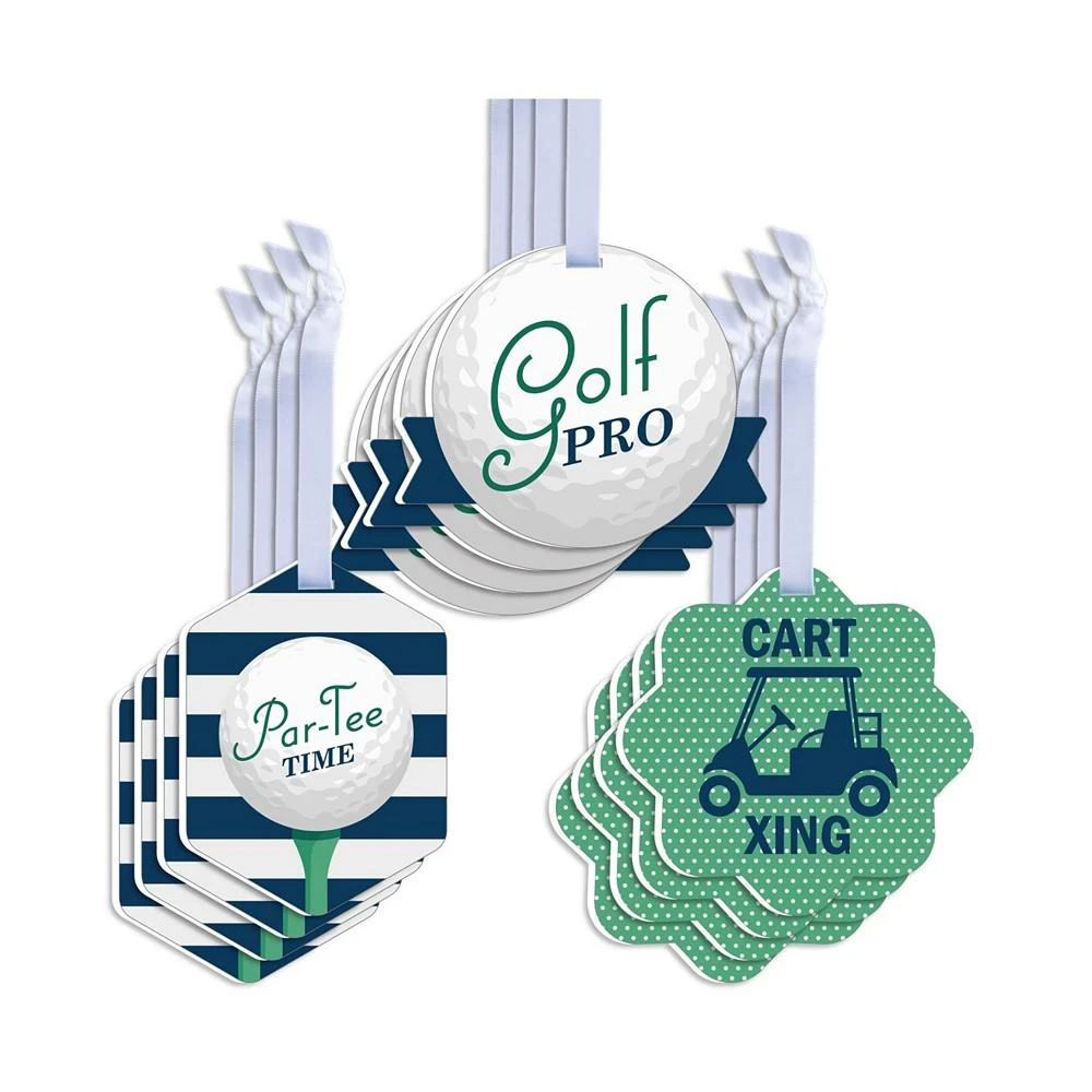 商品Big Dot of Happiness|Par-Tee Time - Golf - Assorted Hanging Favor Tags - Gift Tag Toppers - Set of 12,价格¥149,第1张图片