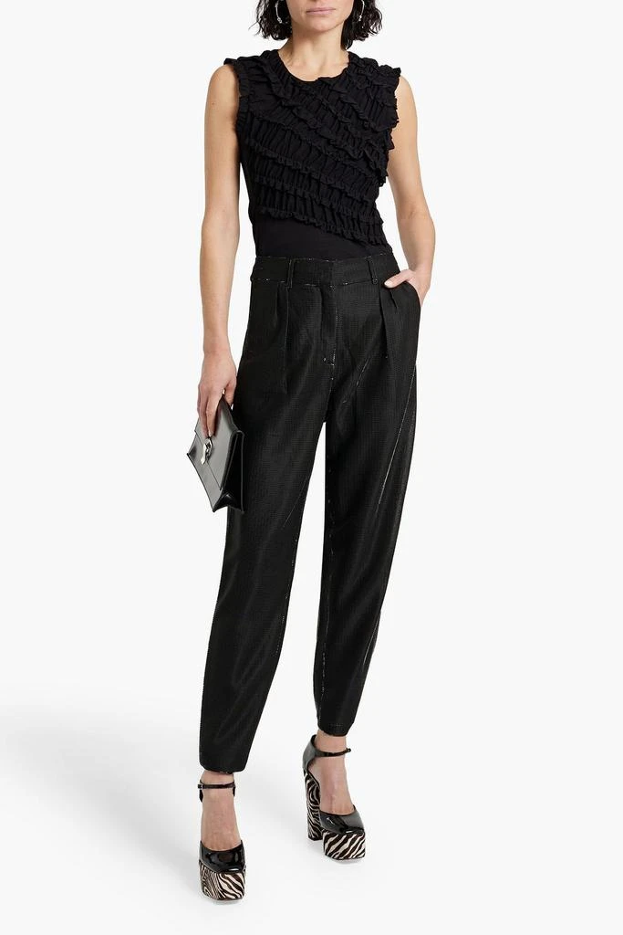 商品Diane von Furstenberg|Edward ruffled stretch-mesh bodysuit,价格¥766,第2张图片详细描述