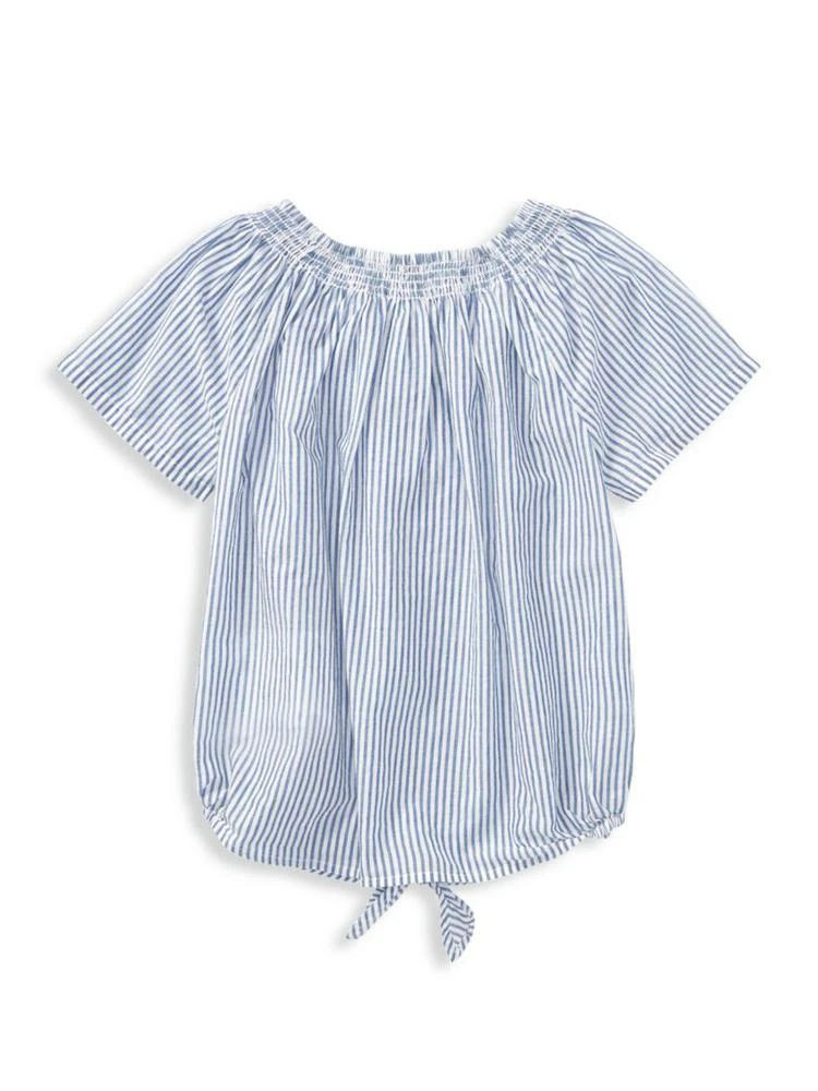 商品Ralph Lauren|Little Girl's & Girl's Striped Smocked Cotton Top,价格¥104,第2张图片详细描述