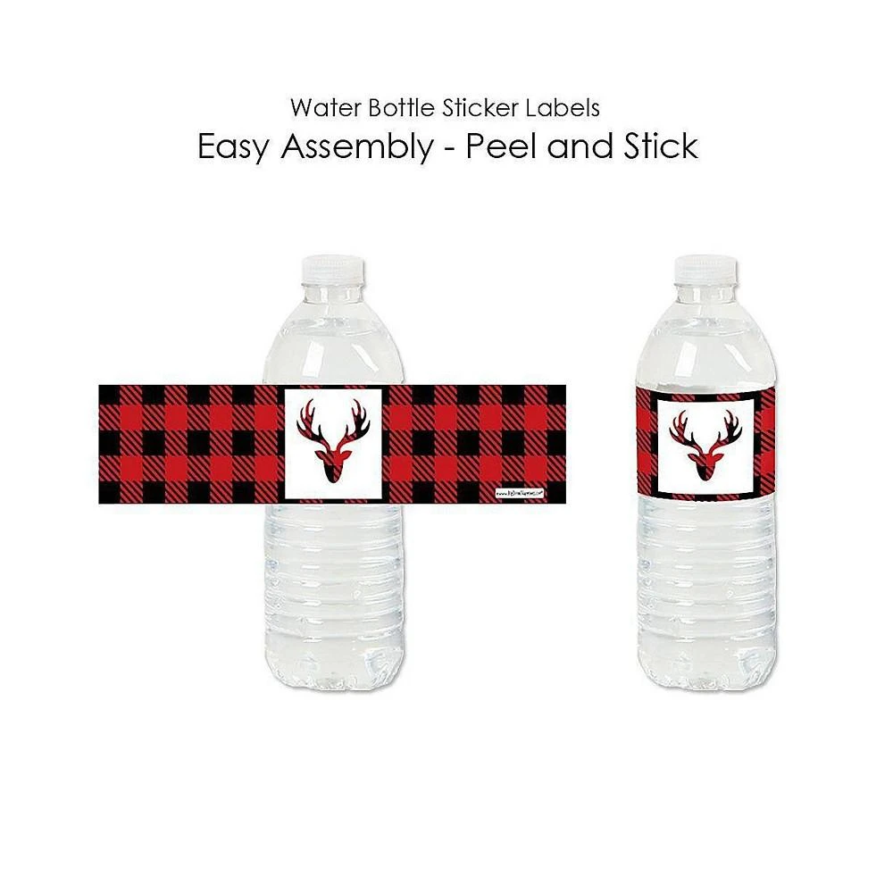 商品Big Dot of Happiness|Prancing Plaid - Reindeer Holiday and Christmas Party Water Bottle Sticker Labels - Set of 20,价格¥105,第2张图片详细描述