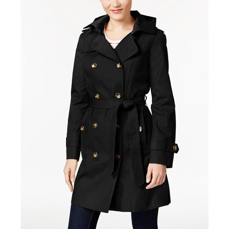 商品London Fog|Petite Hooded Trench Coat,价格¥897,第1张图片