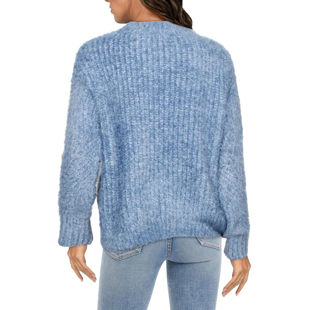 Aqua Womens Crop Pointelle Mock Sweater商品第4张图片规格展示