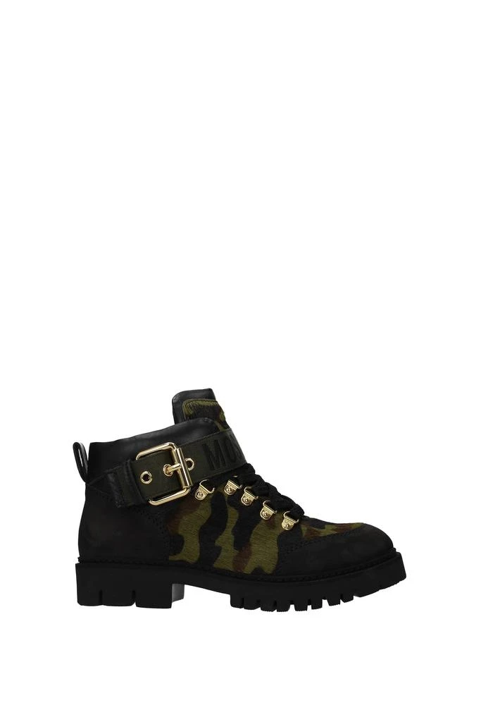 商品Moschino|Ankle boots Pony Skin Black Military Green,价格¥2126,第1张图片