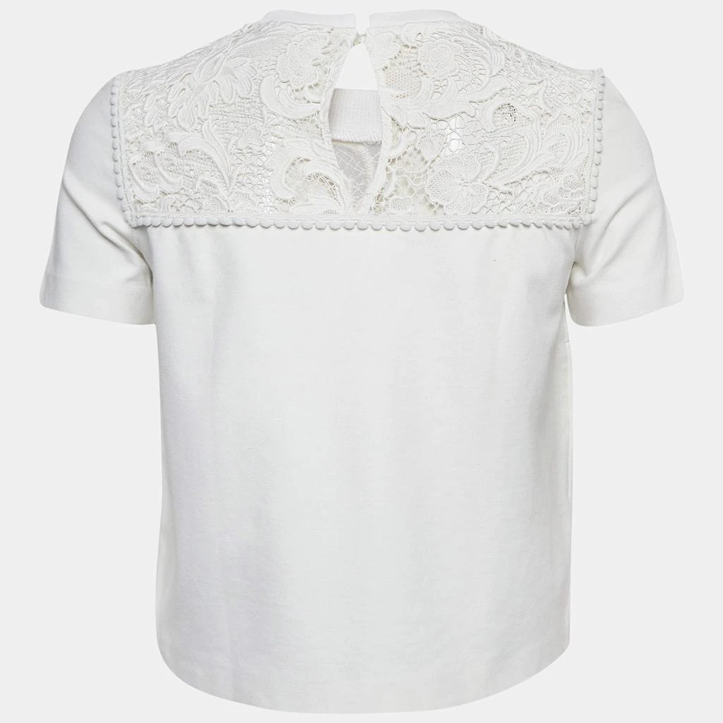 商品[二手商品] Miu Miu|Miu Miu White Knit Lace Trim Top S,价格¥882,第2张图片详细描述