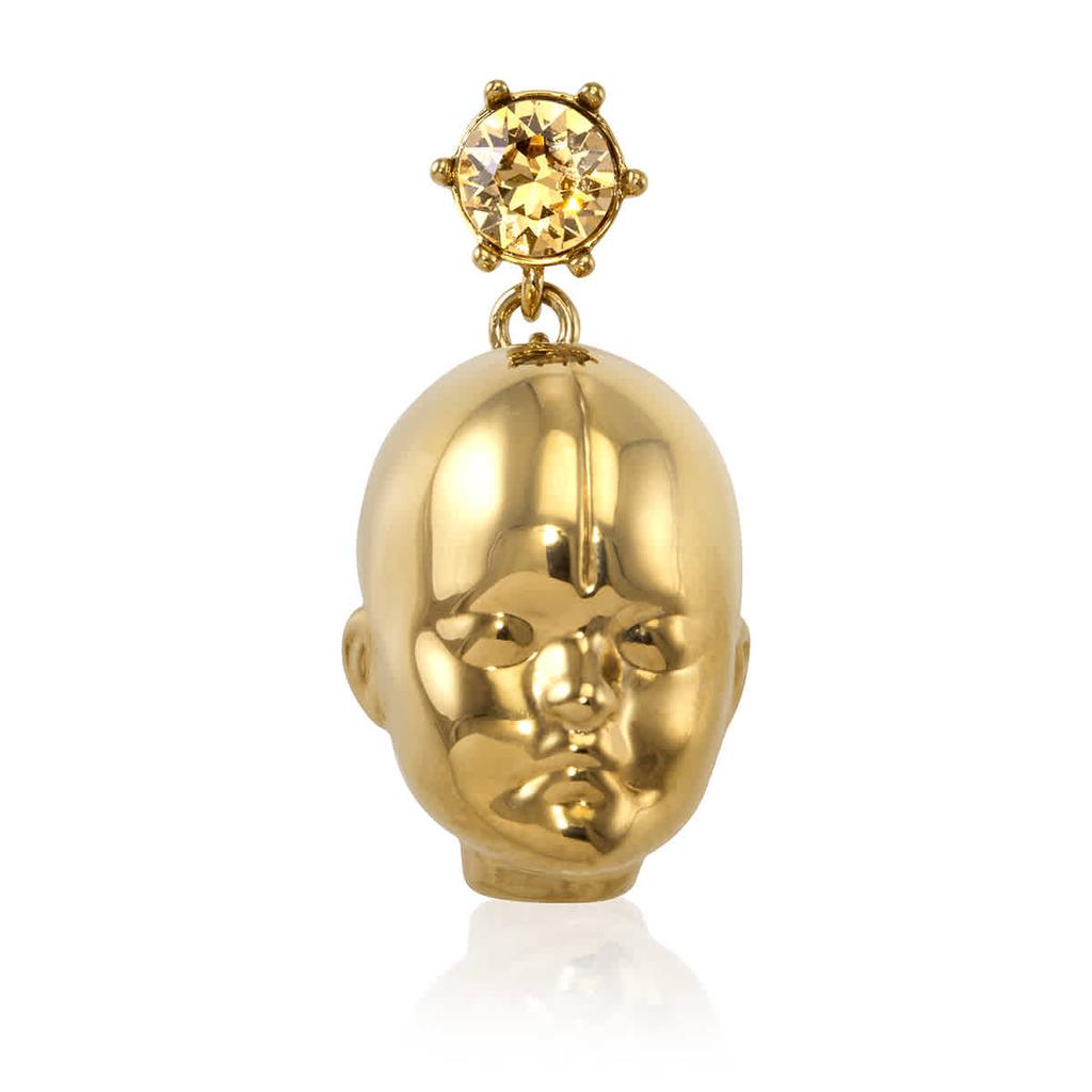 Crystal and Doll's Head Gold-plated Drop Earrings商品第1张图片规格展示