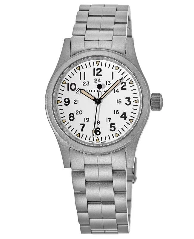 商品Hamilton|Hamilton Khaki Field Mechanical White Dial Steel Men's Watch H69439111,价格¥4161,第1张图片