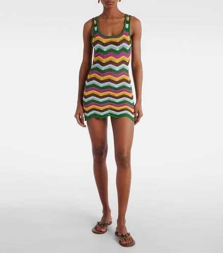 Lindsay striped crochet minidress 商品