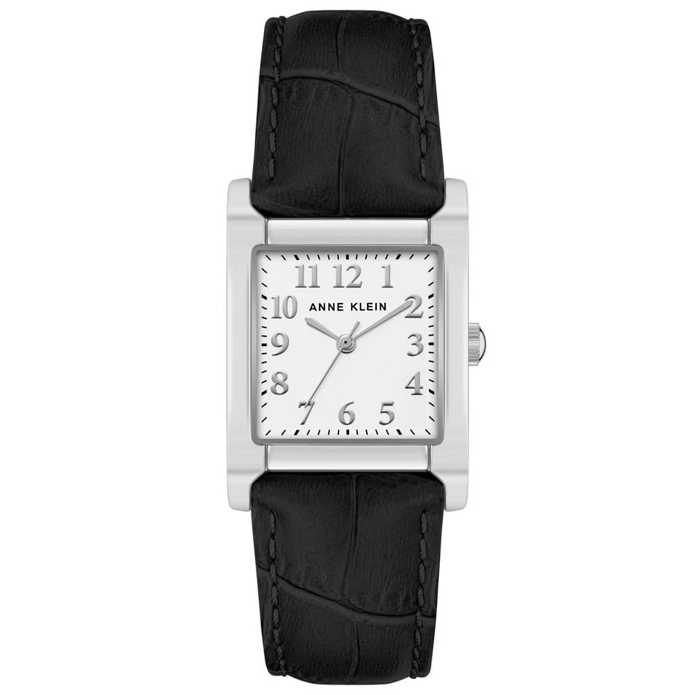 商品Anne Klein|Women's Black Croco Pattern Genuine Leather Strap Watch 35mm,价格¥569,第1张图片